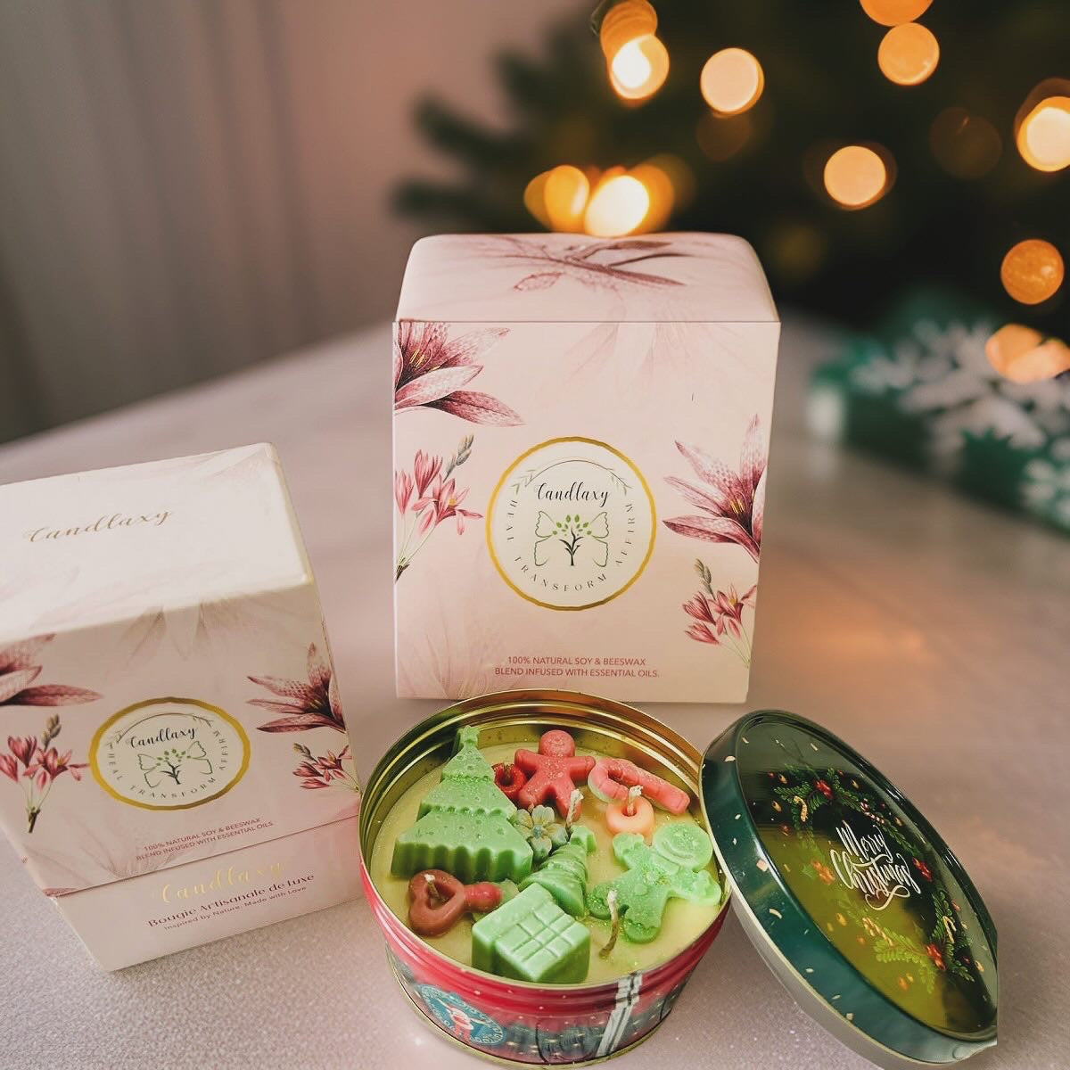 Festive cookie scented candle box