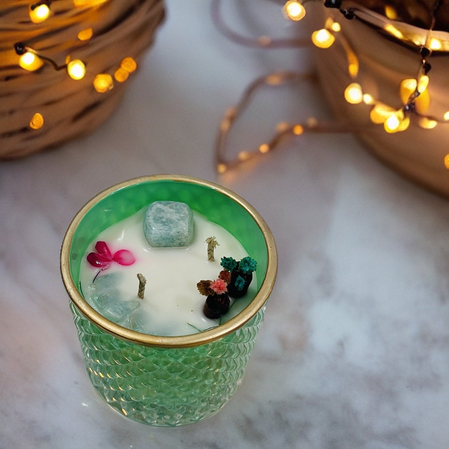 Healing crystal jar infused with Jade