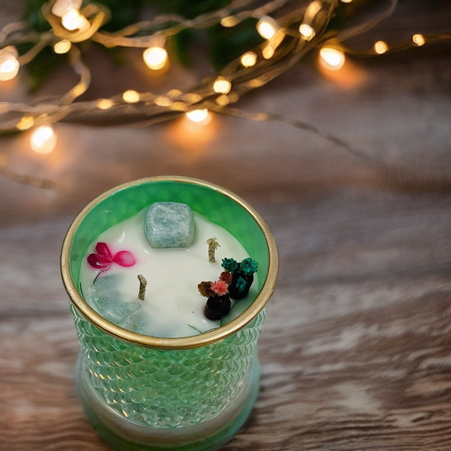Healing crystal jar infused with Jade
