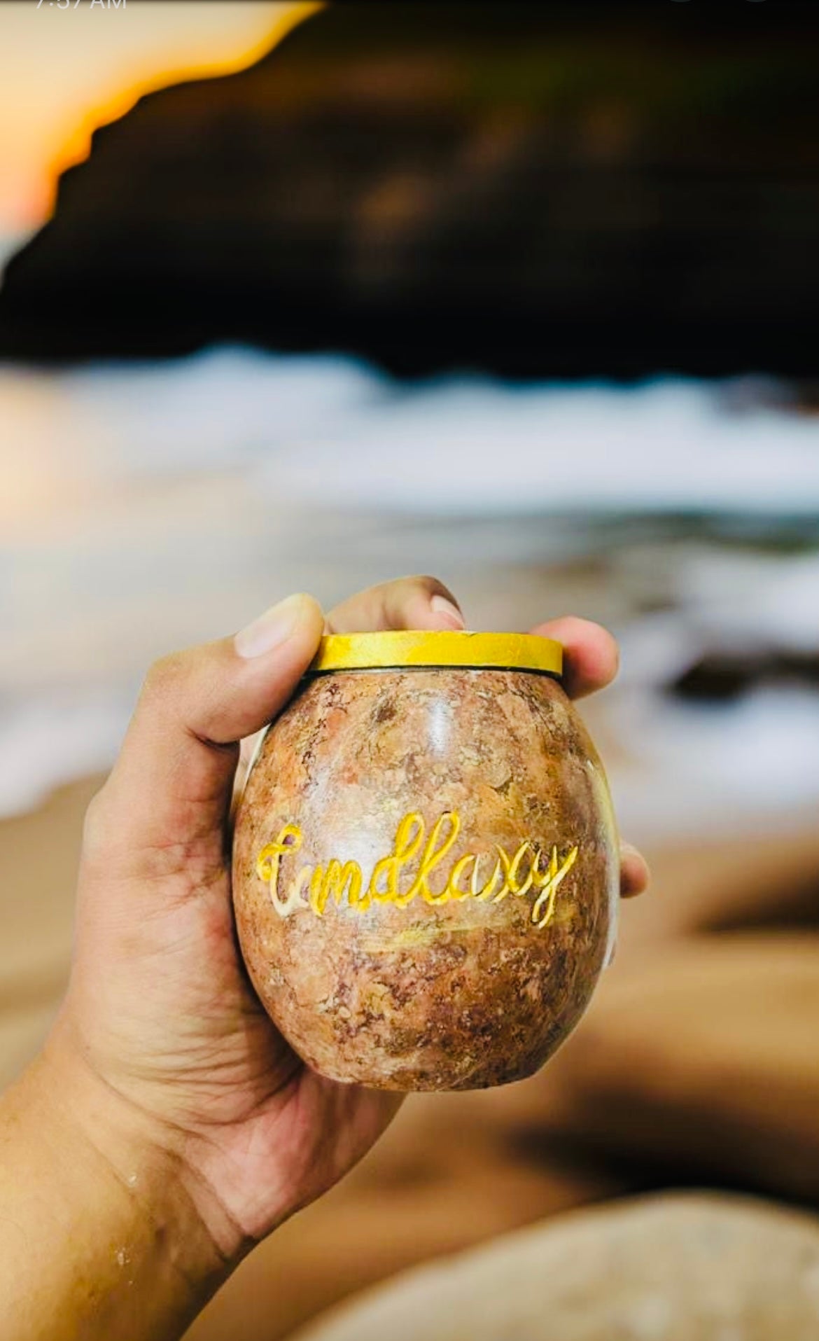 Eternal Flame Soapstone Candle Jar